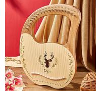 BAMFY Arpa De Lira 16,19,32 Cuerdas Lyre Harp Cuerpo De Caoba Portátil Musical Instrumento Con Llave De Afinación, Juego De Cuerdas De Repuesto, Púas(19-Stringed - Boxed - Deer Log)