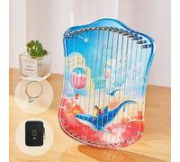 BAMFY Arpa De Lira 17,21,23 Cuerdas AcríLico Transparente Arpa Pequeña Instrumento Musical Para Principiantes Lyre Harp Con Llave De Afinación Púas Y Funda Piano De Dedo(Azul,17 notes)