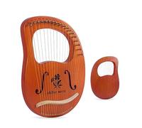 BAMFY Arpa De Lira 19 Cuerdas Portátil Principiante Lyre Harp Cuerpo De Caoba Instrumento Musical Profesional Con Llave De Afinación, Púas, Y Cuerda De Repuesto Conjunto(19-String Box-Begonia)
