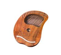 BAMFY Arpa De Lira 21,24 Cuerdas Portátil Cuerpo De Caoba Lyre Harp Instrumento Musical Para Principiantes Con Funda De Transporte, Llave De Afinación Cuerda De Repuesto(21 String Wood Color - a)