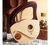 BAMFY Arpa De Lira 21, 24 Cuerdas Simple Portátil Clásica Tradicional Lyre Harp Con Llave De Afinación, Púas, Y Funda Instrumento Musical(21-string,C)