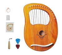 BAMFY Arpa De Lira 7,16 Cuerdas Portátil Instrumento Musical Cuerpo De Caoba Lyre Harp Con Llave De Afinación, Cuerdas De Extracción, Púas Y Funda De Transporte(16 Tone Deer Antler Log)