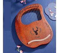 BAMFY Arpa De Lira Cuerdas De Metal De 19, 21, 24 Y 32 Instrumento Musical Principiante Portátil Lyre Harp Con Funda Negra, Llave De Afinación, Cuerdas De Extracción Y Púas(19-String Boxed - Coffee)
