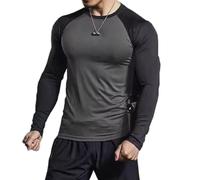 BaMfy Camisa de compresión Men's Tight Fitting Shirt, Long Sleeved Base Shirt, Basic Sports Shirt, Training Shirt (Color : A5, Size : M)