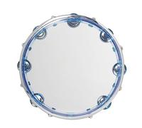 BAMFY Pandereta for Adultos Doble Metal Jingles Campanilla Tambor de Aplausos Percusión Instrumento for Iglesia Musical Educativo(Azul)