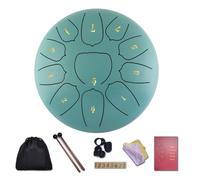 BAMFY Tambor De Lengua De Acero 11 Nota 6 Pulgadas Handpan Para Adultos Niños Tambor De Lluvia Con Bolsa, Palos, Libro De Música, Mazos, Cubierta De Dedo Tongue Drum(Green A)