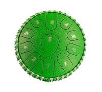 BAMFY Tambor De Lengua De Acero 11 Nota 7 Pulgadas Tongue Drum Con Libro De Música, Handpan Y Bolsa De Transporte Para Educación Musical, Curación Mental, Concierto, Yoga, Zen(Green A)