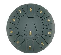 BAMFY Tambor De Lengua De Acero 11 Nota 8 Pulgadas Tongue Drum, Handpan Instrumento De Percusión Con Libro De Música, Pegatinas, Mazos De Tambor, Bolsa Para Curación Mental(Stone green)