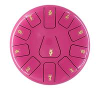 BAMFY Tambor De Lengua De Acero 11 Nota 8 Pulgadas Tongue Drum, Handpan Instrumento De Percusión Con Libro De Música, Pegatinas, Mazos De Tambor, Bolsa Para Curación Mental(Pink)
