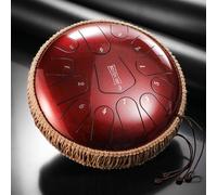 BAMFY Tambor De Lengua De Acero 13 Pulgadas 12 Notas Tongue Drum Handpan Con Bolsa, Libro De Música, Baquetas, Palos, Paletas Para Los Dedos Instrumento De Percusión(A)