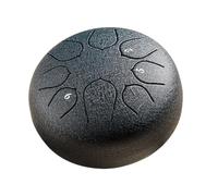 BAMFY Tambor De Lengua De Acero 8 Nota 6 Pulgadas Handpan Tambor De Lluvia Para Exterior Con Bolsa Palos Libro De Música, Mazos, Sanación Con Sonido Instrumentos(A)