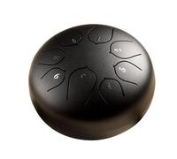 BAMFY Tambor De Lengua De Acero 8 Nota 6 Pulgadas Handpan Tambor De Lluvia Para Exterior Con Bolsa Palos Libro De Música, Mazos, Sanación Con Sonido Instrumentos(Negro)