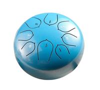 BAMFY Tambor De Lengua De Acero 8 Nota 6 Pulgadas Handpan Tambor De Lluvia Para Exterior Con Bolsa Palos Libro De Música, Mazos, Sanación Con Sonido Instrumentos(Azul)