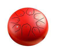BAMFY Tambor De Lengua De Acero 8 Nota 6 Pulgadas Handpan Tambor De Lluvia Para Exterior Con Bolsa Palos Libro De Música, Mazos, Sanación Con Sonido Instrumentos(Red)