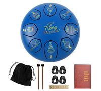 BAMFY Tambor De Lengua De Acero Handpan 6 Pulgadas 8 Notas Con Mazos, Libro De Música Y Bolsa De Tela, Tongue Drum Para La Meditación O Yoga Percusión Instrumentos(Blue A)