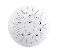 BAMFY Tambor De Lengua De Acero Para Adultos Handpan Con Bolsa De Transporte, Libro De Música, Mazos Y Pegatinas Instrumento De Percusión Para Entretenimiento, Meditación(White,12 INCH 13 NOTE_SQUARE