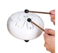 BAMFY Tambor De Lengua De Acero Para Adultos Niños Tongue Drum Educación Musical Handpan Instrumento De Percusión Para Entretenimiento, Meditación, Sanación Con Sonido(Blanco,8 tone)