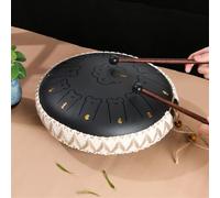 BAMFY Tambor De Lengua De Acero Para Adultos Niños Tongue Drum Educación Musical Handpan Instrumento De Percusión Para Entretenimiento, Meditación, Sanación Con Sonido(Negro,13 tone-B)