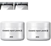 Bamideo Tile Repair Agent Glue, Repairing Cracks On Ceramics, Tile Repair Paste, Ceramic Tile Repair Paste, Repairing Cracks on Ceramics, Tile Scratches Repair Polishing Paste (50G+50G)