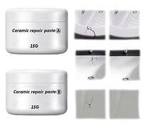 Bamideo Tile Repair Agent Glue, Repairing Cracks On Ceramics, Tile Repair Paste, Ceramic Tile Repair Paste, Repairing Cracks on Ceramics, Tile Scratches Repair Polishing Paste (15G+15G)
