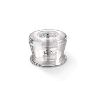 bamix Accesorio triturador para batidoras de mano bamix de menos de 250 vatios, Accesorio troceador para moler, Cuchilla de acero inoxidable de doble hoja, Transparente