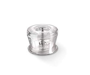 bamix Accesorio triturador para batidoras de mano bamix de menos de 250 vatios, Accesorio troceador para moler, Cuchilla de acero inoxidable de doble hoja, Transparente