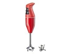bamix Set de batidora de mano eléctrica EO140 CLASSIC con multicuchilla de acero inoxidable, 140 vatios, Regulable con 2 velocidades, Made in Switzerland, Rojo/blanco