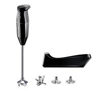 bamix Set de batidora de mano inalámbrica cordless PRO, Cargador, Cuchilla, Mezclador, Disco giratorio de acero inox., 250W, 3 velocidades, Made in Switzerland, Negro