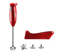 bamix Set de batidora de mano inalámbrica cordless PRO, Cargador, Cuchilla, Mezclador, Disco giratorio de acero inox., 250W, 3 velocidades, Made in Switzerland, Rojo