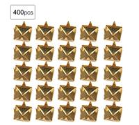 Bamjour 400 Piezas de Remachador Cuadrado, 400 Juegos 4 Mm-7 Mm de Bricolaje de Cuero de Cuero Remaches Espeluznantes de Bricolaje de de Araña de Espiga Cuadradas Bolsos de Espiga Zapatos (GOLD #12)
