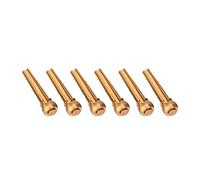 Bamjour 6 Unids/set de Pasadores de Puente de Guitarra de Latón para Piezas de Repuesto de Guitarras Populares (Dorado (luz blanca cálida 3000 K))
