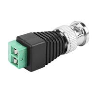 Bamjour Adaptador de Terminal de Conector de Cable Macho BNC Coaxial Verde de 10 Piezas para Sistemas de Cámara y Balun de Vídeo CCTV