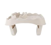 Bamjour Bandeja de Mesa de Bañera de Hidromasaje de TPU Que No Es Deslizante con un Diseño de Actualizado, Portavasos, área Abierta Grande, Múltiples Orificios de Drenaje Adecuados (Beige)