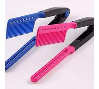 Bamjour Cabello de Cabello Corte de Cabello V Forma Herramientas de Peinado Azulada ABS ROJO ABS 24 Cm Portable Ligera Portable (Rosa roja)