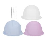 Bamjour Gorro Resaltador de Silicona de 3 Uds, Gorro para Teñir el Cabello con Agujero Perforador y Ganchillo con Gancho de Metal para Uso en Salón Doméstico