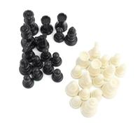 Bamjour Juego de Piezas de Ajedrez de Plástico - Juego de Ajedrez Internacional Completo - Piezas de Ecológicas en Blanco y Negro - Tamaño Portátil para Facilitar su Transporte - Artesanía Fina y (#2)