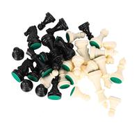 Bamjour Juego de Piezas de Ajedrez de Plástico - Juego de Ajedrez Internacional Completo - Piezas de Ecológicas en Blanco y Negro - Tamaño Portátil para Facilitar su Transporte - Artesanía Fina y (#1)
