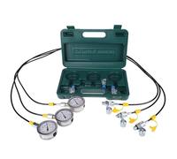 Bamjour Kit de Prueba de Presión Hidráulica para excavadora: Juego Completo con 3 Manómetros, 3 Mangueras y Acoplamientos para Pruebas Precisas