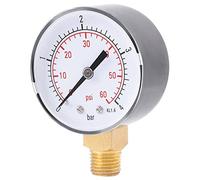 Bamjour [Modelo Actualizado 2024] Manómetro de 1 Pieza - 0-60 PSI / 0-4 Bar - Medidor de Presión de Dial para, Aceite y Aceite - Conexión NPT Compacta y Portátil