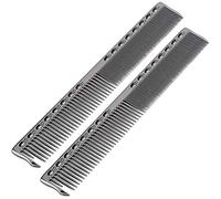 Bamjour Peine de Metal para Hombres, 2 Peines Profesionales de Corte de Pelo de Acero Inoxidable, 20 X 2,8 Cm con Dientes Densos y Escasos para Salón y Uso Doméstico (BLACK)