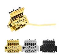 Bamjour Puente Tremolo, Dispositivo Estabilizador de Primavera Doble con Manantiales Premium y Cigüeñales para Guitarra Eléctrica de Guitarra para Eléctrica para (GOLD)