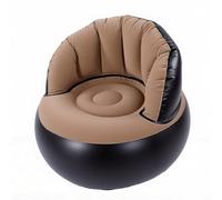 Bamjour Sofá Inflable Portátil Plegable para Acampar en Interiores y Exteriores con Diseño en Forma de Huevo Soporte 360 Respaldo Ergonómico Material de Franela (Color café)