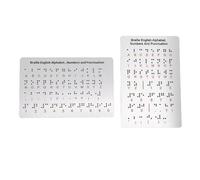 Bamjour Tablero del Alfabeto Braille, Letras y Números en Relieve Grabados con Láser para Principiantes y Personas con Discapacidad Visual, con Diseño Resistente de Aluminio Cepil