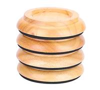 Bamjour Tapete para Piano de Piso, 4 Piezas, Copas con Ruedas Redondas de Madera de Haya, Protectores de Piso para Patas de Piano, Protegen el contra Rasguños (Color de madera original.)