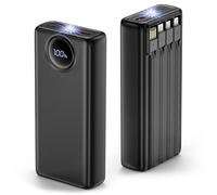 Bamkey Power Bank 20000mAh, 22.5W Bateria Externa Carga Rapida con 4 Cables de Carga Bateria Portatil iPhone con Pantalla LED para iPhone 17 16 15 14 13 12 Pro Max/Pro/Plus,iPad,AirPods,Samsung,Tablet