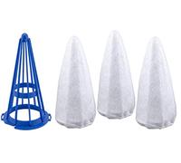 Bamkyait P22X021 Filtro de vacío de algodón y anillo de filtro de cono para Pool Blaster Water Tech Centennial Filter (paquete de 3 filtros de algodón + 1 cono azul)