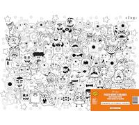 BAMMI Póster gigante para colorear - Mini monstruos divertidos - XXL 100×70 cm - Creativo sin pantalla