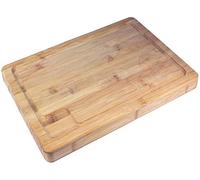 Bamobo Tabla de cortar de bambú con surco (doble cara) Tabla de cortar de bambú ecológico para la cocina - Tabla de cortar para carne (bloque de carnicería) - Bandeja de queso