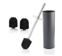 Bamodi Cepillo y Recipiente de Acero Inoxidable | con protección contra Salpicaduras y 2 Cabezales de Cepillo de Repuesto - Cepillo de Inodoro Azul - Ajuste Inodoro, petkit