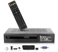 Bamof 2225 - Receptor de satélite Digital DVBS2 Full HD (HDMI, SCART, 2 Puertos USB) [preprogramado para Astra, Hotbird y Türksat] + Cable HDMI, Negro